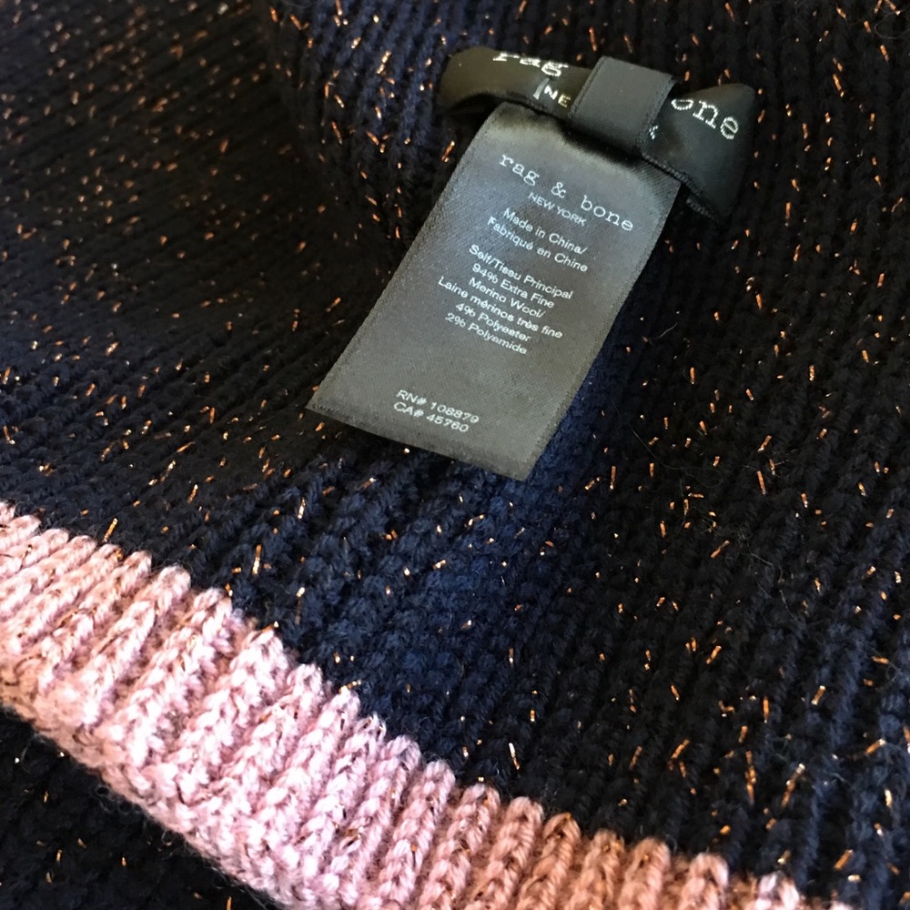 Rag & Bone Scarf Merino Wool Ribbed Knit - Picture 6 of 8